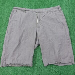 Express Shorts Mens 28 Gray Chino Cotton Check Flat Front Pockets